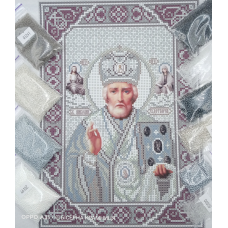 Набір для вишивки бісером на тканині “Ікона Миколай Чудотворець“