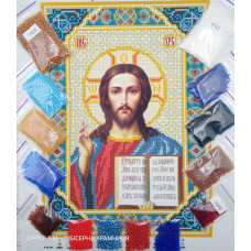 Набір для вишивки бісером на тканині “Ікона Христос Вседержитель“