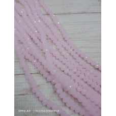 Ронделі, розмір 4*3 мм. Ніжно-рожевий напівпрозорий