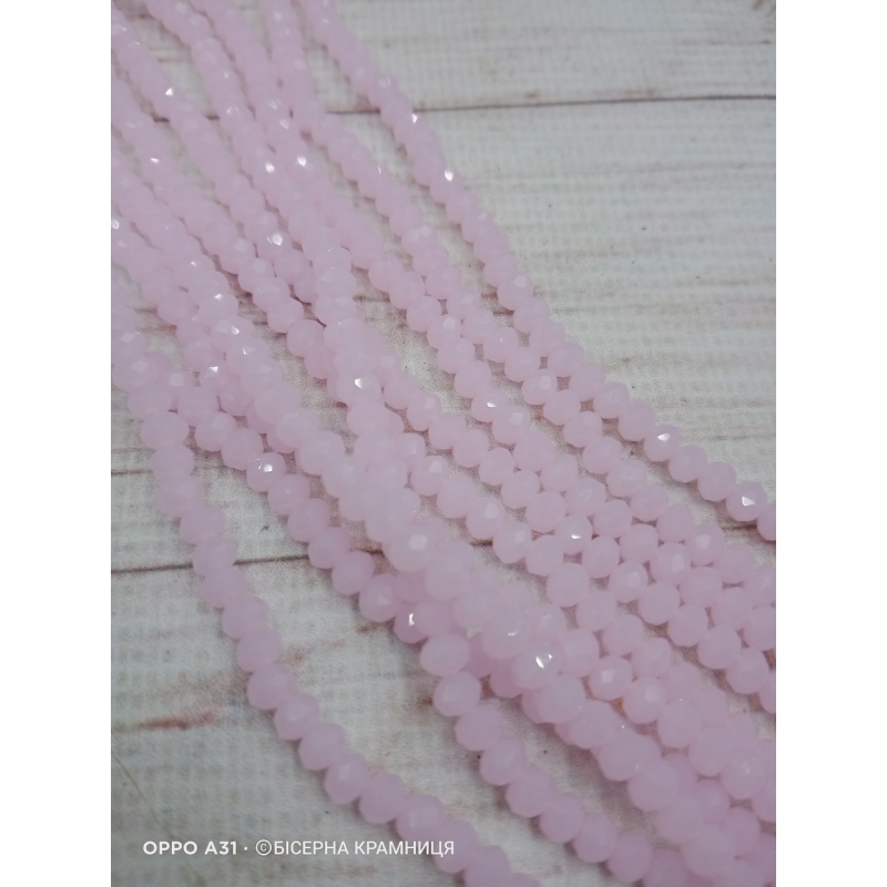 Ронделі, розмір 4*3 мм. Ніжно-рожевий напівпрозорий