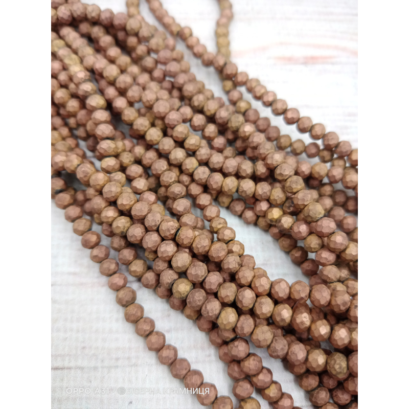 Ронделі, розмір 4*3 мм. Мідний матовий