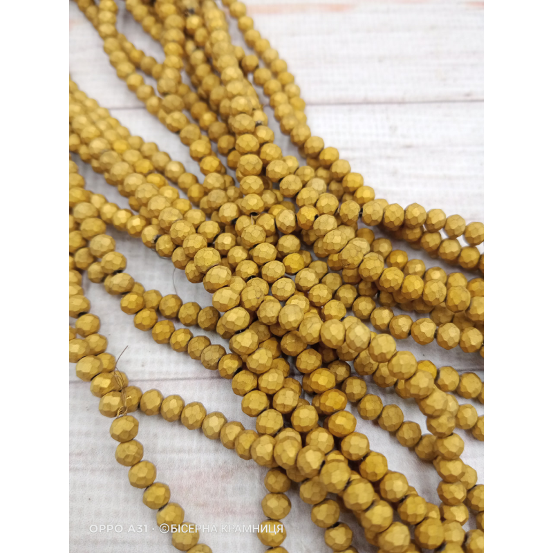 Ронделі, розмір 4*3 мм. Золотий матовий