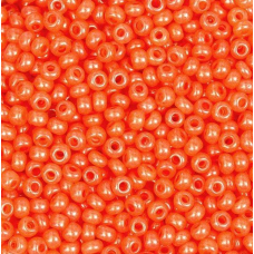 509-10/0-17389 Бісер Чехія (перламутровий, помаранчевий), упаковка 50 грамів