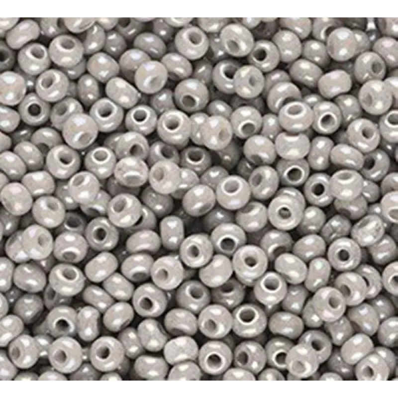 296-10/0-43141 Бісер Чехія (перламутровий райдужний сірий), упаковка 50 грамів