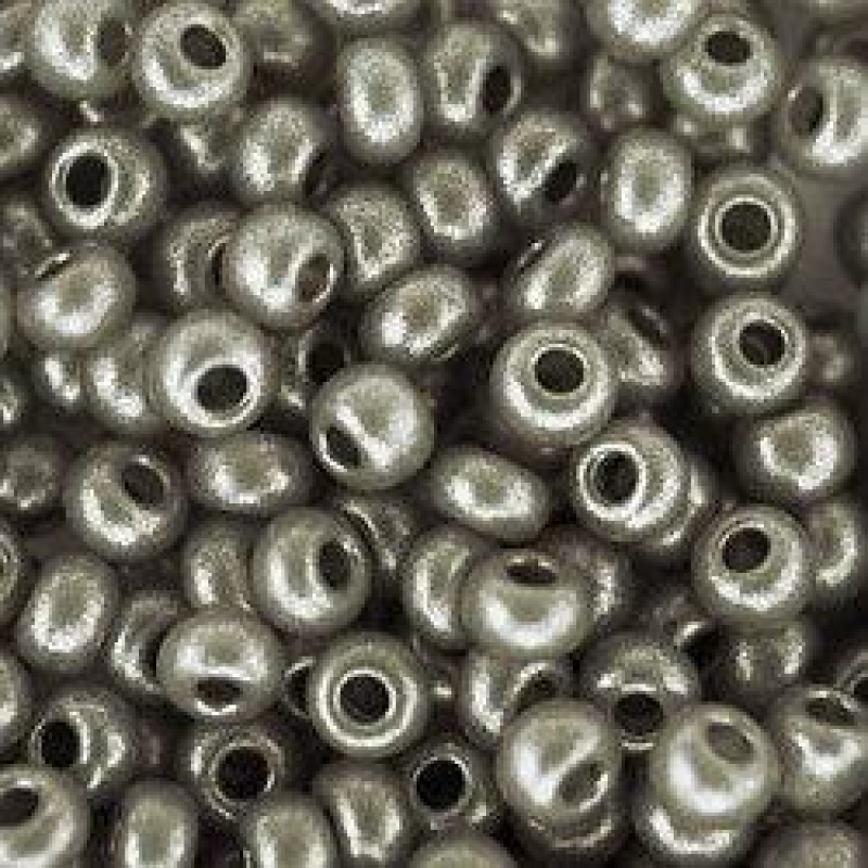 512-10/0-17749 Бісер Чехія (перламутровий, графіт), упаковка 50 грамів