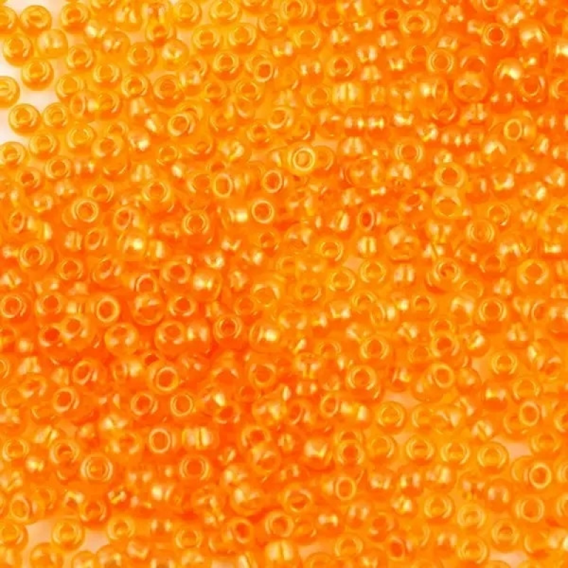 08392-10/0 Бісер Чехія, розмір 10/0 (кристалічний напівпрозорий, помаранчевий), упаковка 50 грамів