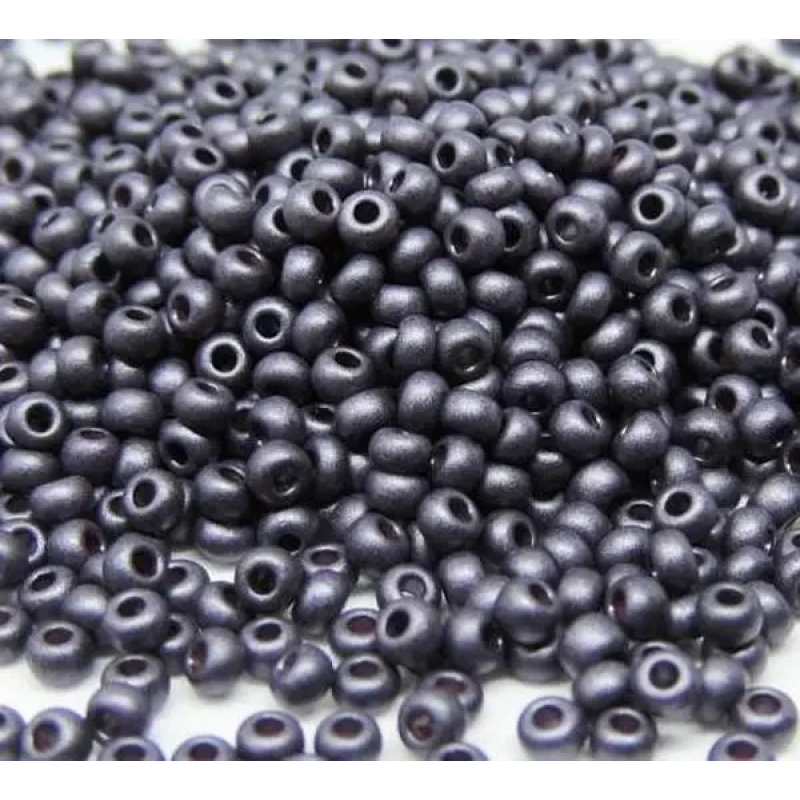 28999matt-10/0 Бісер Чехія (перлиновий матовий, чорнильно-фіолетовий), упаковка 50 грамів