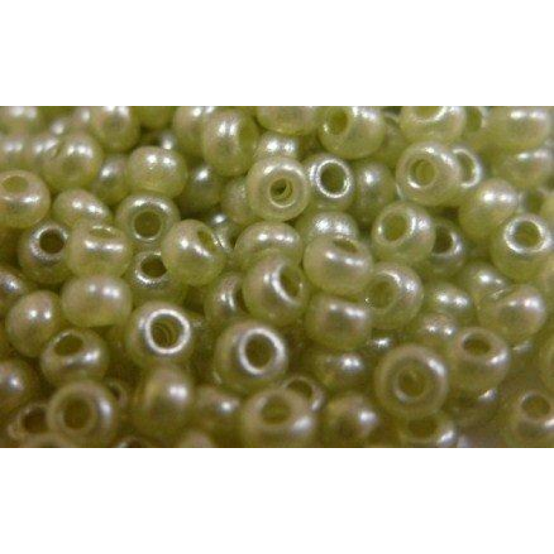 514-10/0-17786 Бісер Чехія (перламутровий, оливковий світлий), упаковка 50 грамів