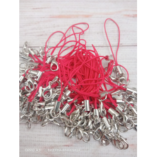 Малиновий шнурок з карабіном для телефону, брелока