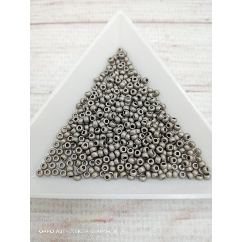 644-10/0-18549 Бісер Чехія (матовий металізований, чорний метал), упаковка 50 грамів