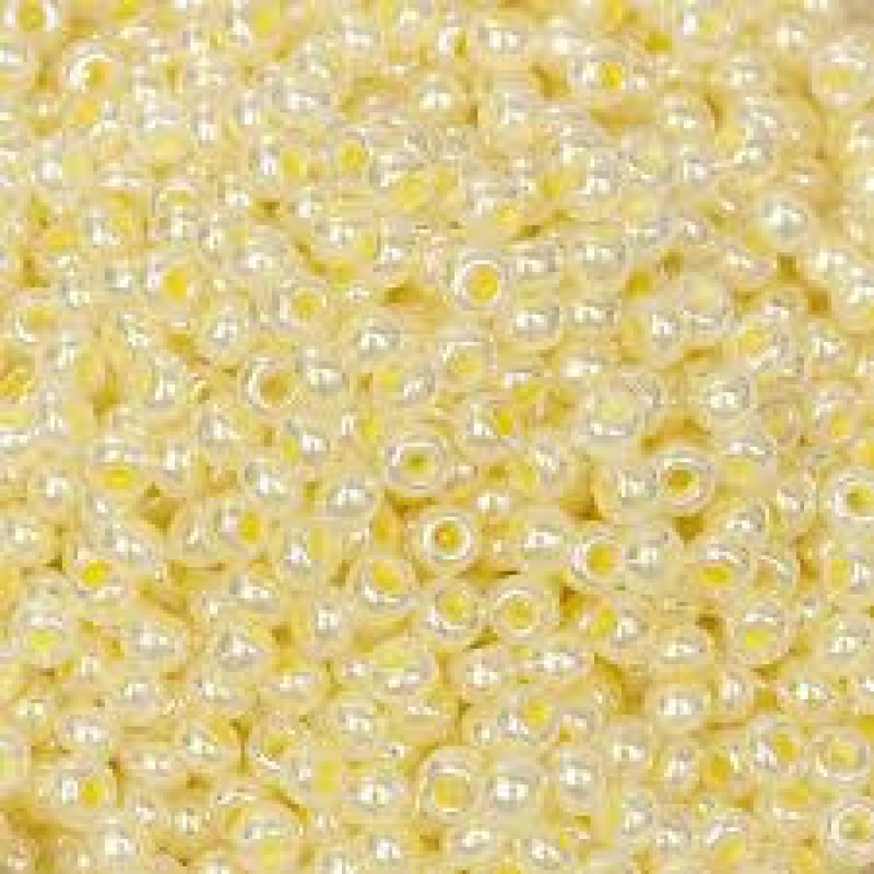 520-10/0-37186 Бісер Чехія (перламутровий, лимонний світлий), упаковка 50 грамів