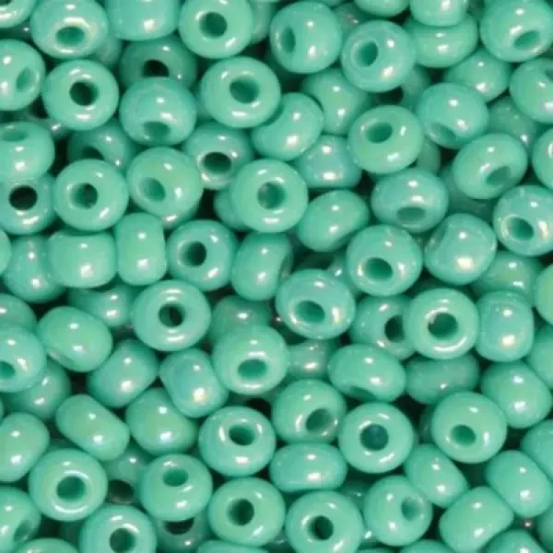 64130-10/0 Бісер Чехія (перламутровий райдужний, бірюзовий), упаковка 50 грамів