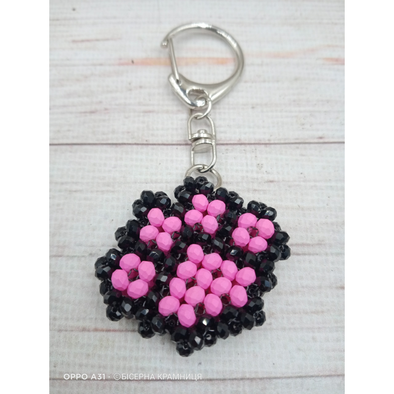 Брелок для ключів, для декору сумки, рюкзака Лапка зі скляних намистин. Ручна робота