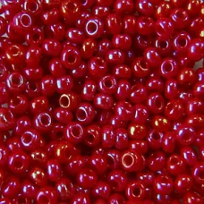 730-10/0-94190 Бісер Чехія (перлиновий райдужний, червоний), упаковка 50 грамів