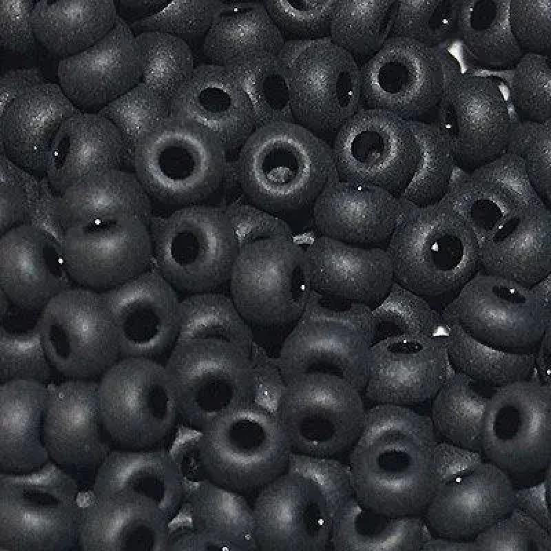 6061-6/0-23980 Бісер Чехія (для біжутерії, матовий чорний), упаковка 50 грамів. РОЗМІР 6/0