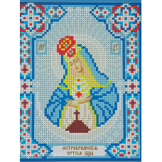 Схема для вишивки бісером ікони “Остробрамська Пресвята Богородиця“, розмір 12*15 см