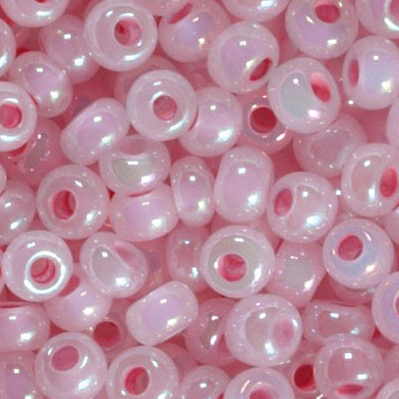 561-10/0-57573 Бісер Чехія (перламутровий, рожевий райдужний), упаковка 50 грамів