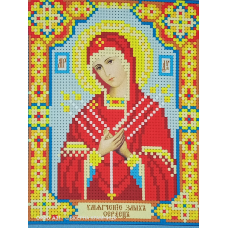 Схема для вишивки бісером ікони Божої Матері “Пом“якшення злих сердець“, розмір 12*15 см