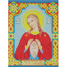 Схема для вишивки бісером ікони “Образ Пресвятої Богородиці“, розмір 12*15 см
