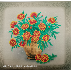 Схема для вишивки бісером “Квітковий етюд“, розмір 27,5*26 см