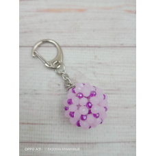 Брелок для ключів, для декору сумки, рюкзака зі скляних намистин. Ручна робота