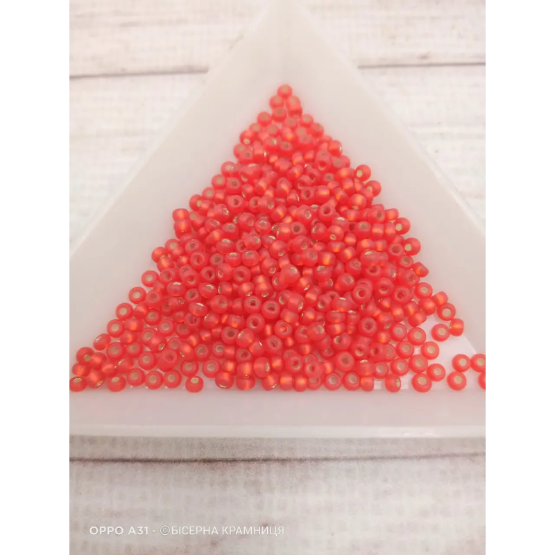 97050matt-10/0 Бісер Чехія (блискучий матовий, світлий червоний), упаковка 50 грамів