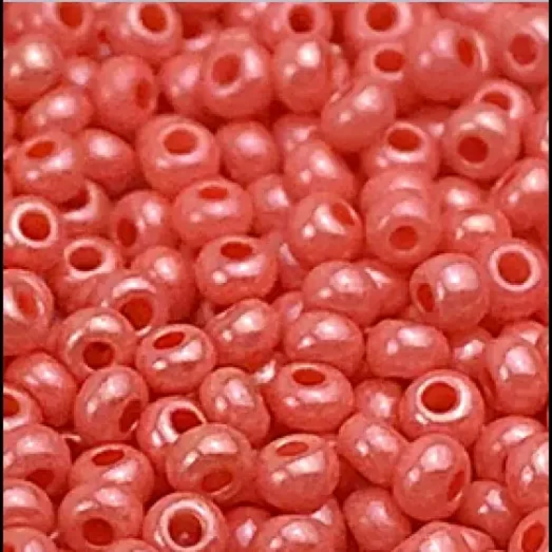 09651-10/0 Бісер Чехія (перламутровий кораловий), упаковка 50 грамів
