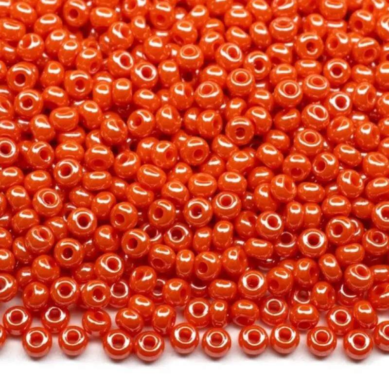 93141-10/0 Бісер Чехія (перламутровий люкс, помаранчевий), упаковка 50 грамів