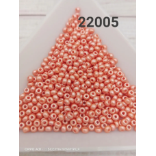 22005-10/0 Бісер Чехія (перламутровий непрозорий, світлий цегляний), упаковка 50 грамів