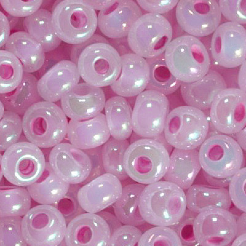 562-10/0-57526 Бісер Чехія (перламутровий, рожевий блідий райдужний), упаковка 50 грамів