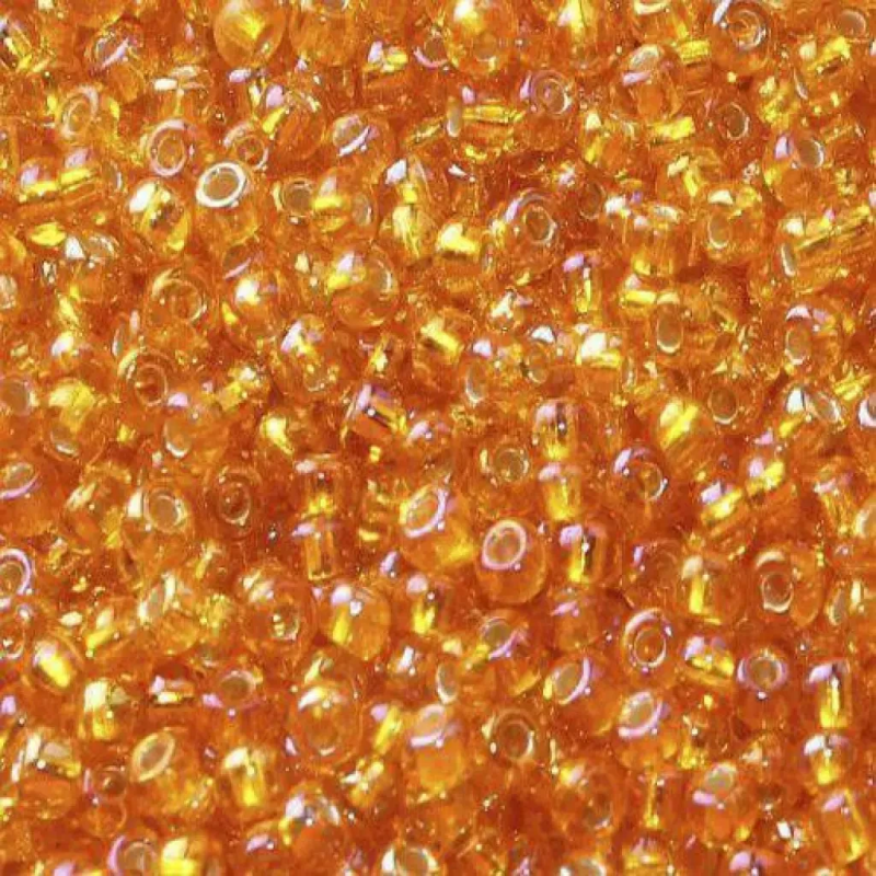 87069-10/0 Бісер Чехія (блискучий райдужний, абрикосовий), упаковка 50 грамів