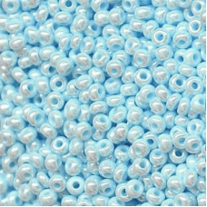 576-10/0-68000 Бісер Чехія (перламутровий, небесно-блакитний), упаковка 50 грамів
