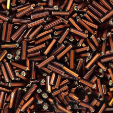 3““-17140 Стеклярус Чехія (стеклярус, блискучий темно-коричневий), довжина 7 мм. Упаковка 10 грамів