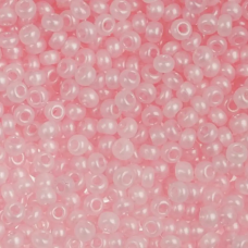 17298-10/0 Бісер Чехія (алебастровий з перлиновим напиленням, ніжний рожевий), упаковка 50 грамів