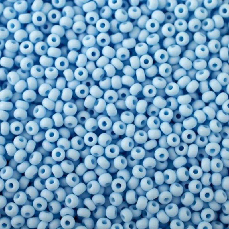 63000matt-10/0 Бісер Чехія (натуральний матовий, блакитний світлий), упаковка 50 грамів