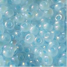 563-10/0-57534 Бісер Чехія (перламутровий, блакитний блідий райдужний), упаковка 50 грамів