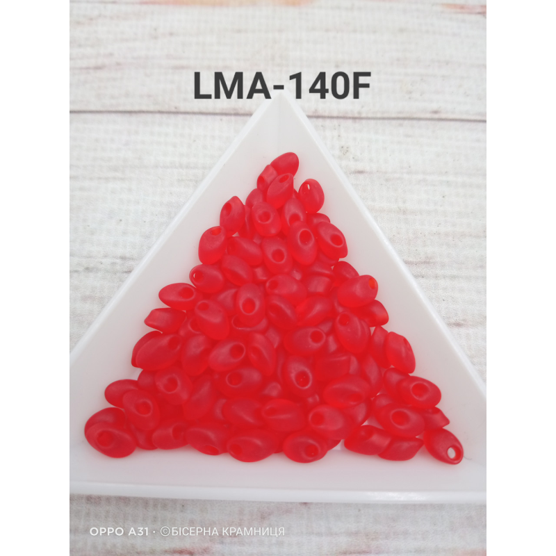 LMA-140F Бісер Miyuki Long Magatama Beads 4х7 мм (червоний матовий), упаковка 25 грамів.