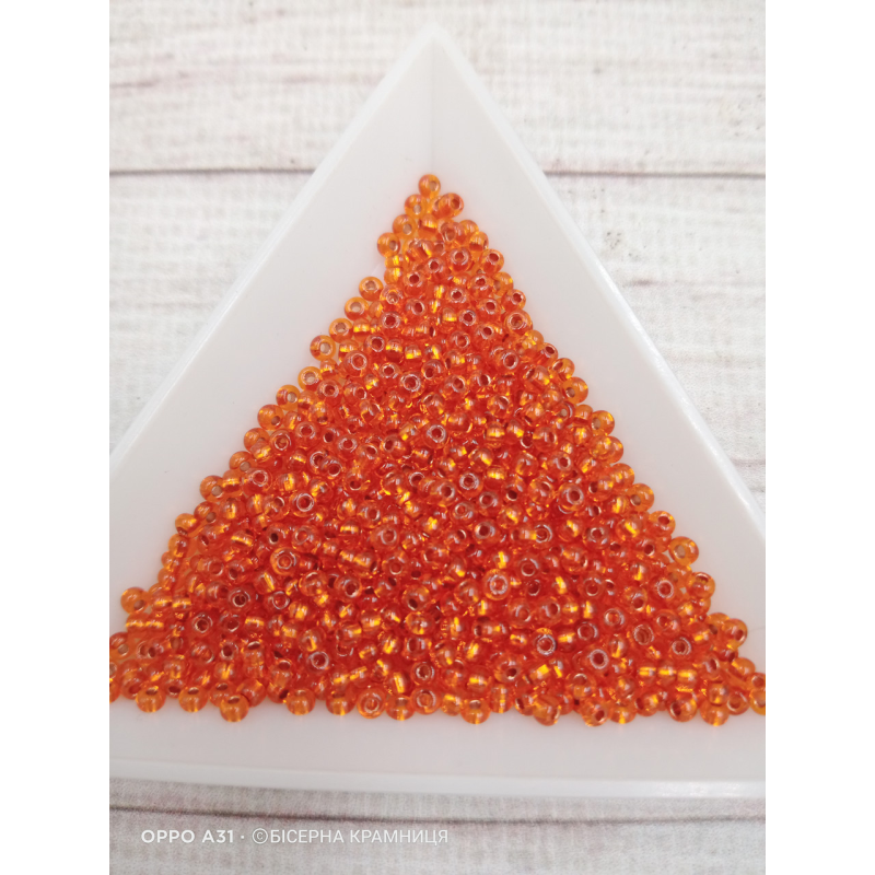 99000 бісер №10 Preciosa (Чехія) 5 грамів. Прозорий з блискучою серединкою