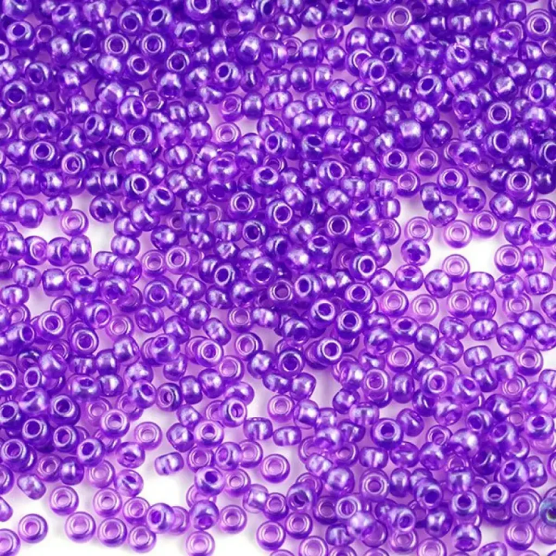 08328-10/0 Бісер Чехія (кришталевий перлиновий бузковий темний), упаковка 50 грамів