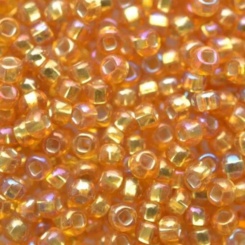 17059кв-10/0 Бісер Чехія (блискучий золотий райдужний із квадратною серединкою), упаковка 50 грамів