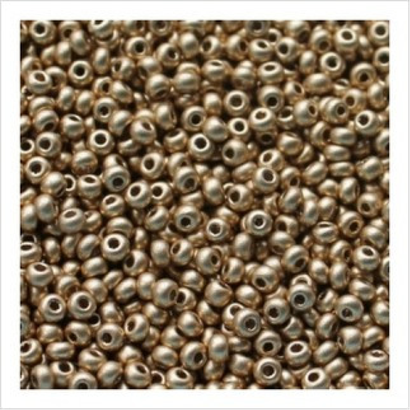 588-10/0-01710 Бісер Чехія (металізований, золотистий), упаковка 50 грамів