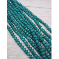 Ронделі, розмір 6*4 мм. Колір морської хвилі, непрозорі