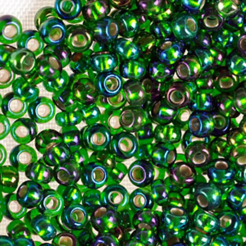 57129-10/0 Бісер Чехія (блискучий, зелений райдужний), упаковка 50 грамів