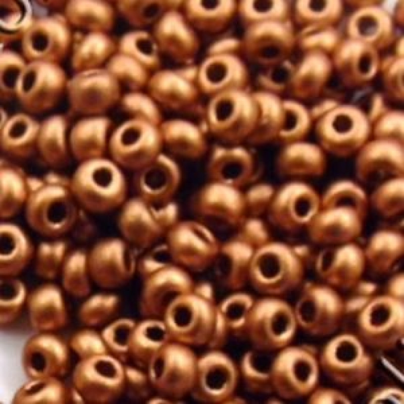 590-10/0-01770 Бісер Чехія (металізований тертий мідний), упаковка 50 грамів