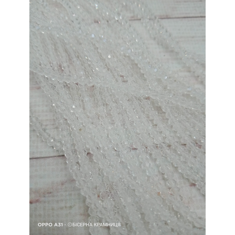 Ронделі, розмір 3,2*2,5 мм. Прозорі