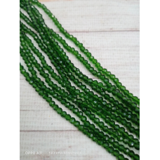 Ронделі, розмір 3,2*2,5 мм. Темно-зелені прозорі