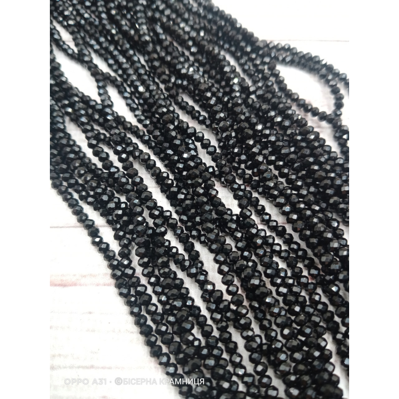 Ронделі, розмір 3,2*2,5 мм. Чорні непрозорі