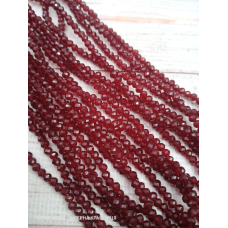 Ронделі, розмір 3,2*2,5 мм. Бордові прозорі