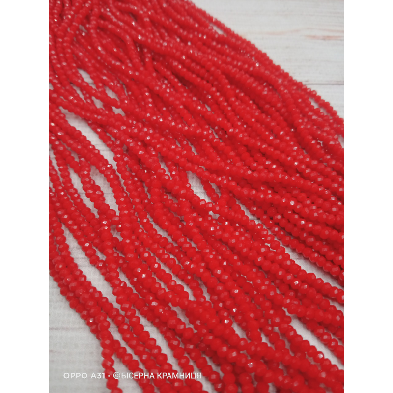 Ронделі, розмір 3,2*2,5 мм. Яскраві червоні непрозорі