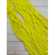 Ронделі, розмір 3,2*2,5 мм. Лимонні непрозорі